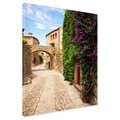 Obraz na płótnie - uliczka, kwiaty, kamień