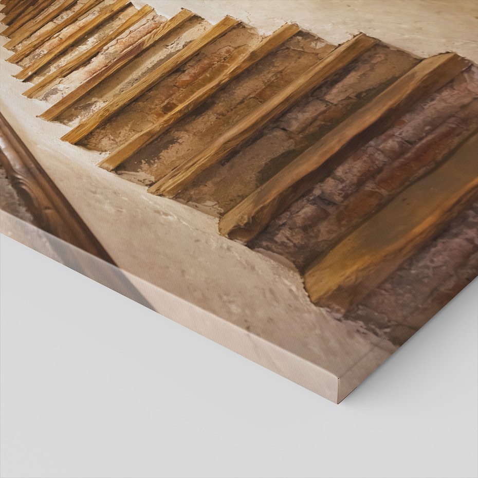 Obraz na płótnie - schody, tunel, cegła