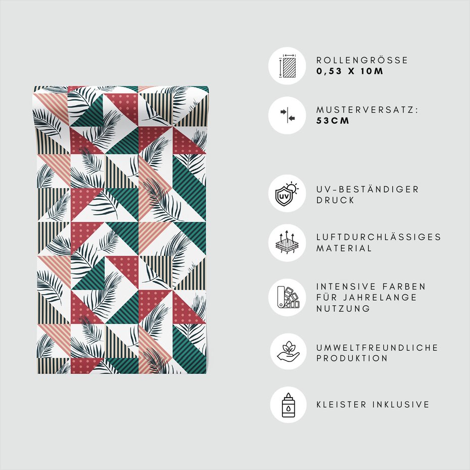 Tapeta - liście, trójkąty, geometria