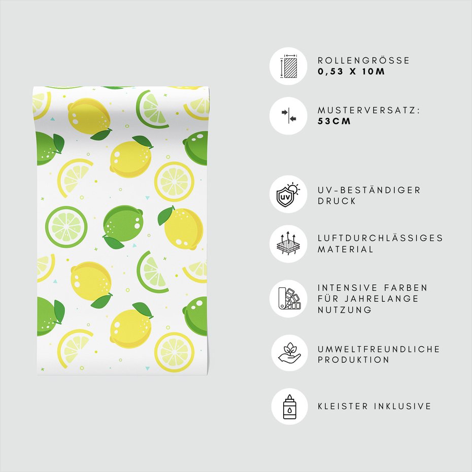 Tapeta - cytryny, owoce, limonki