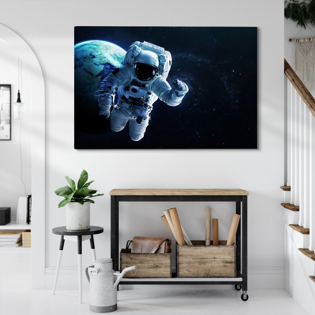 Obraz na płótnie - kosmos, przestrzeń, astronauta