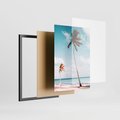 Zestaw obrazy w ramie, plakaty - palmy, skały, niebo - rama czarna