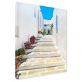 Obraz na płótnie - uliczka, kwiaty, schody