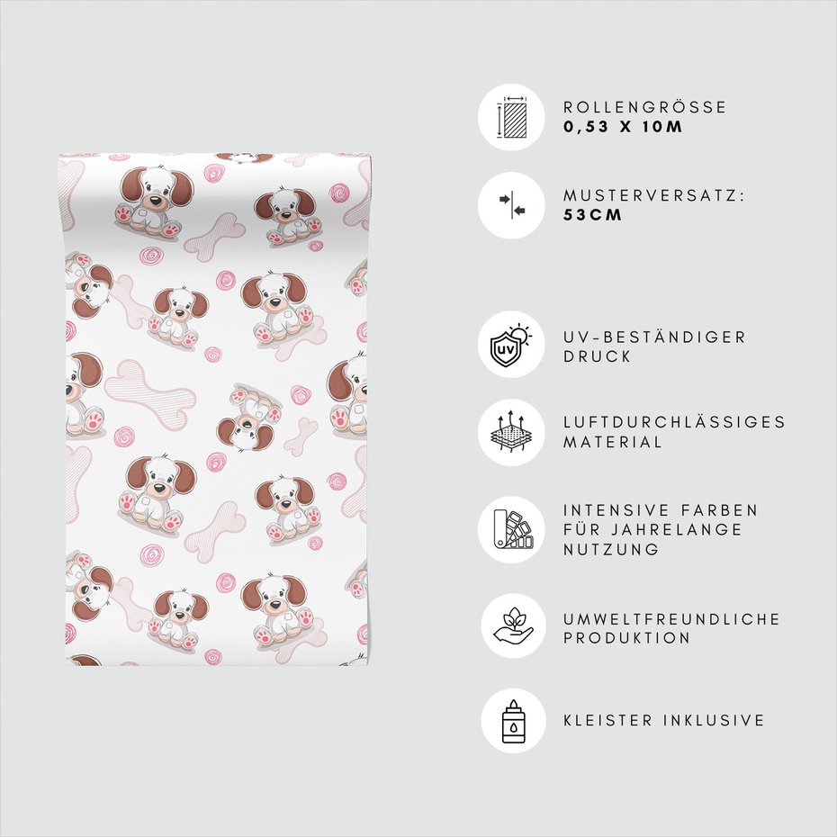 Tapeta - dziecięca, pies, kość,