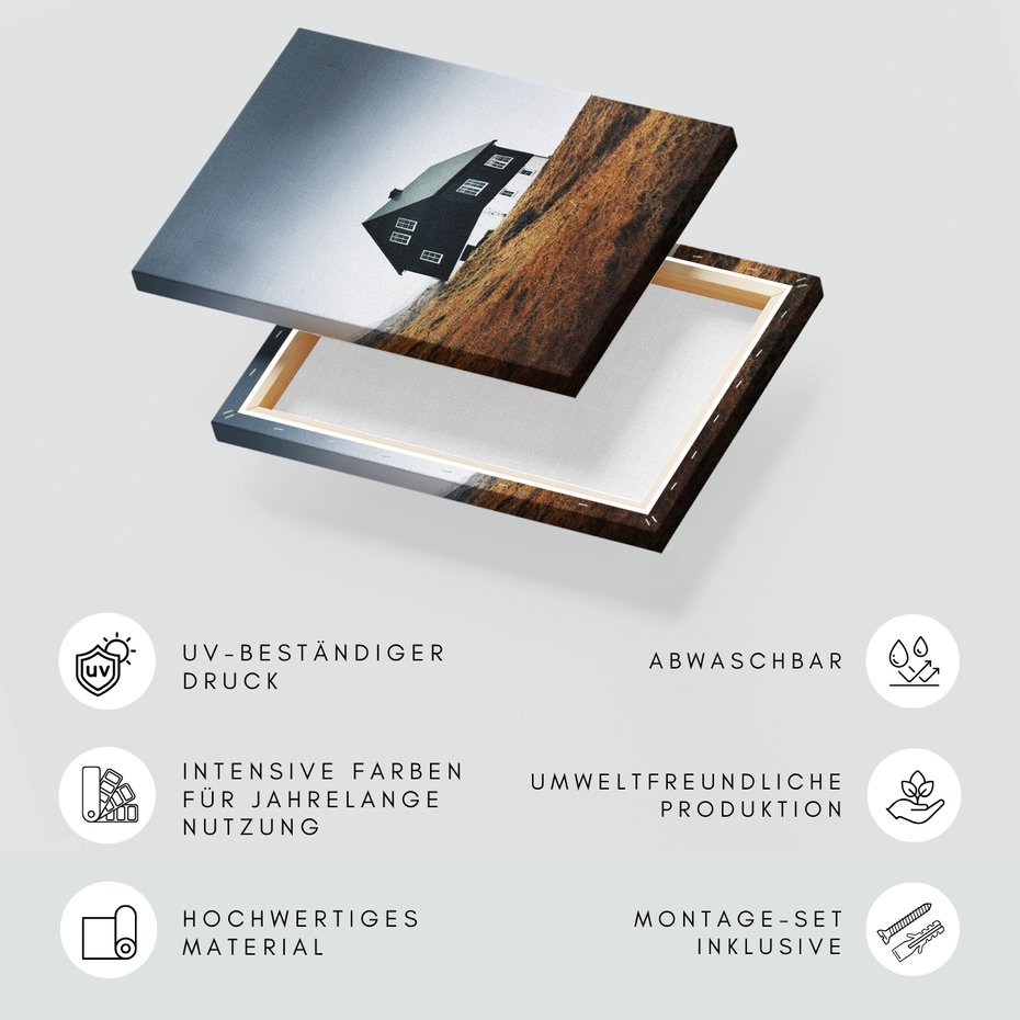 Obraz na płótnie - dom, wzgórze, krajobraz