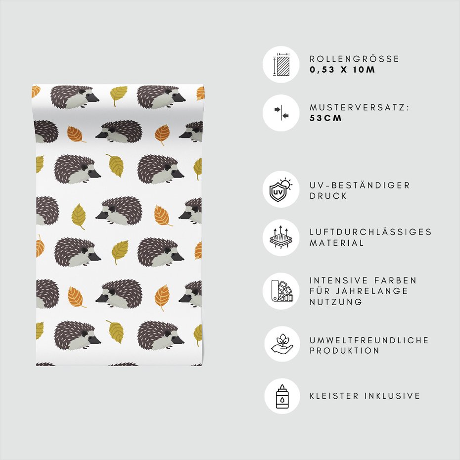 Tapeta - jeże, liście, tło