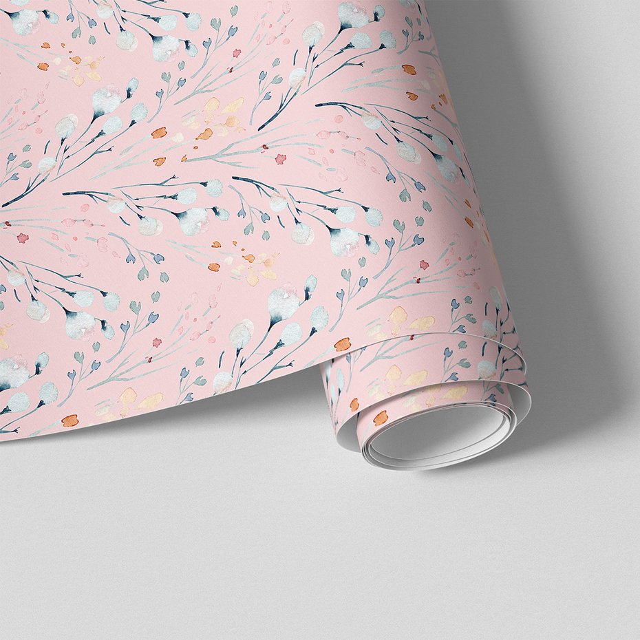 Tapeta - gałązki, pąki, tło