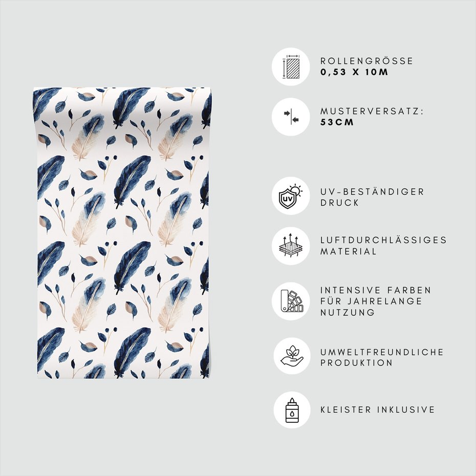 Tapeta - pióra, liście, gałązki