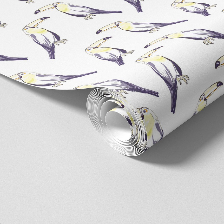 Tapeta - tukan, ptak, ilustracja