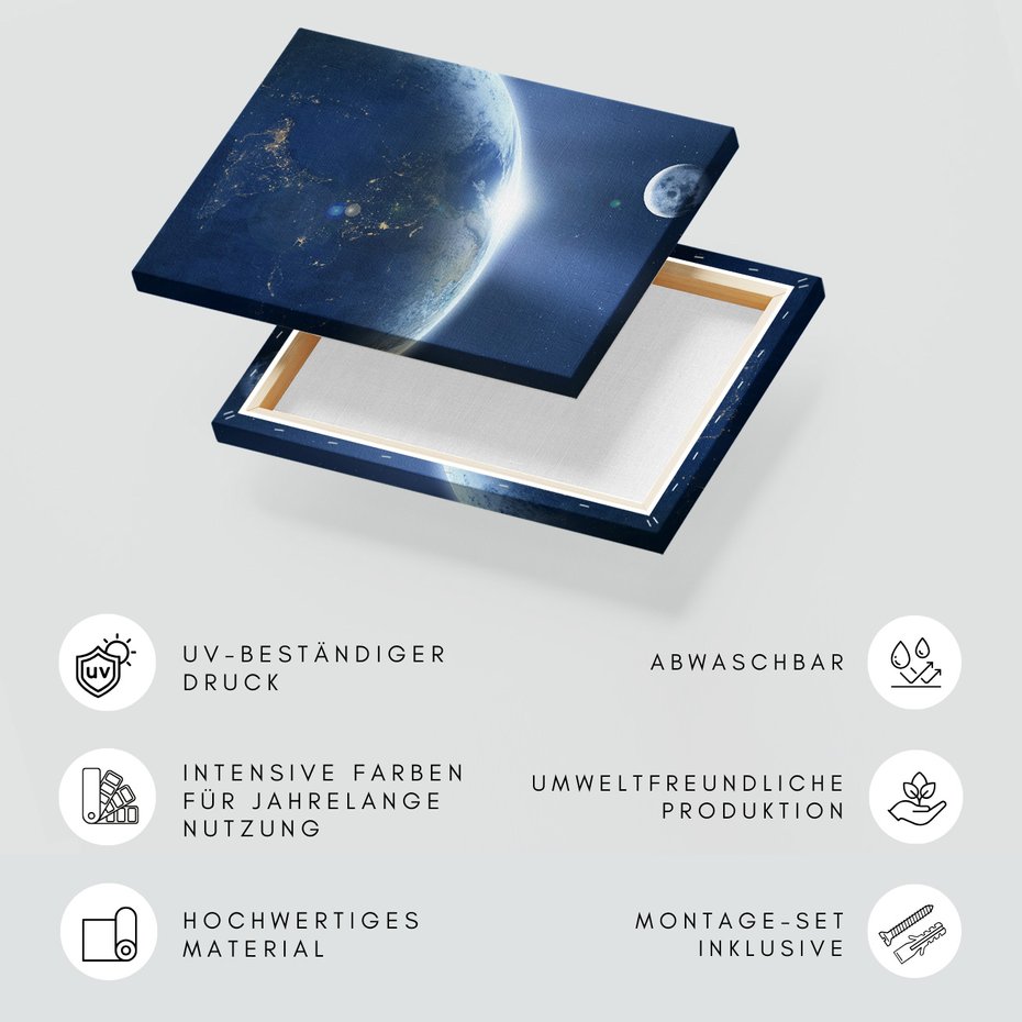 Obraz na płótnie - kosmos, ziemia, księżyc