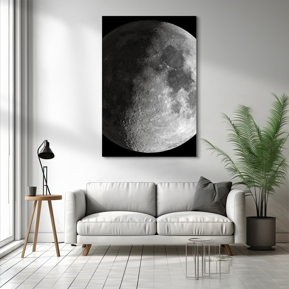 Obraz na płótnie - księżyc, kratery, powierzchnia