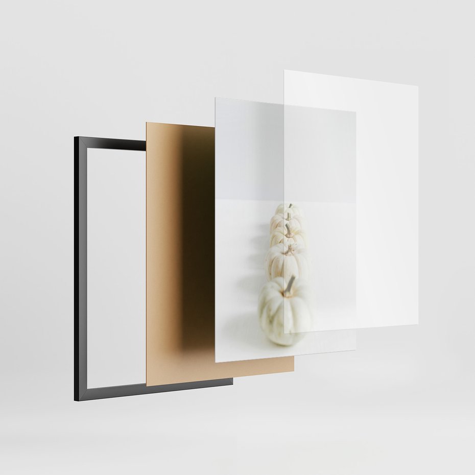 Zestaw obrazy w ramie, plakaty - dynie, jesień, dekoracje - rama czarna