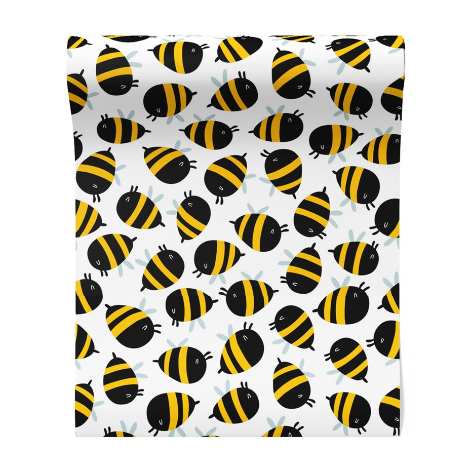 Tapeta - dziecięca, pszczoły, owady, pasy