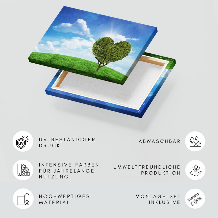 Obraz na płótnie - krajobraz, drzewo, serce