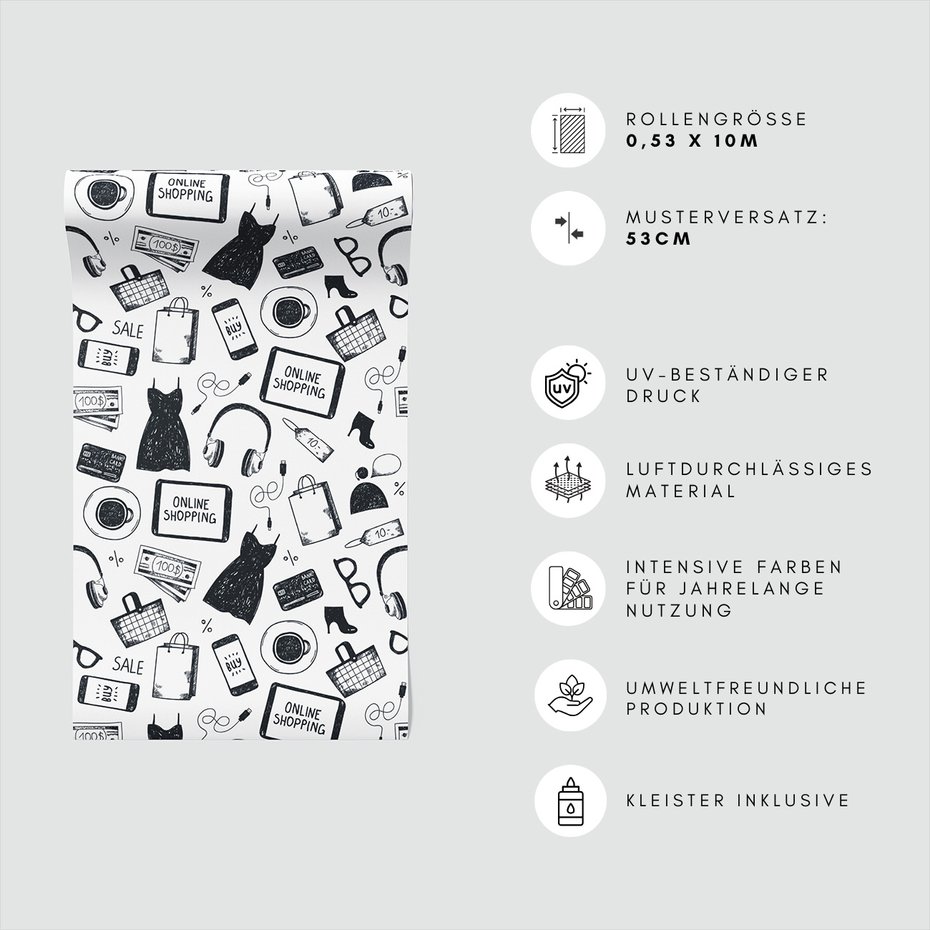 Tapeta - zakupy, moda, pieniądze