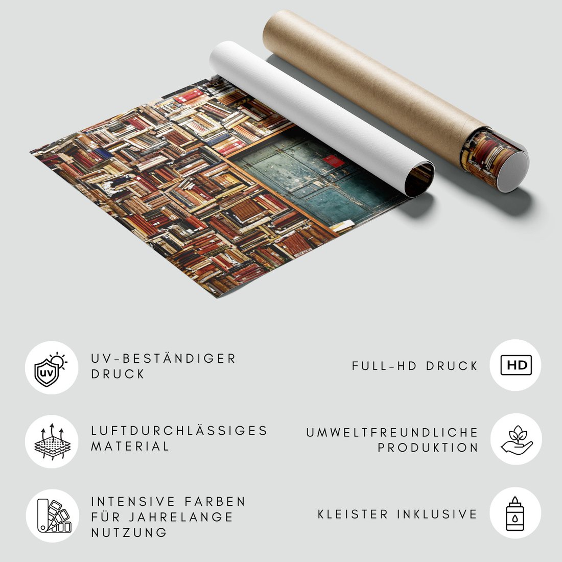 Fototapeta - książki, ściana, drzwi