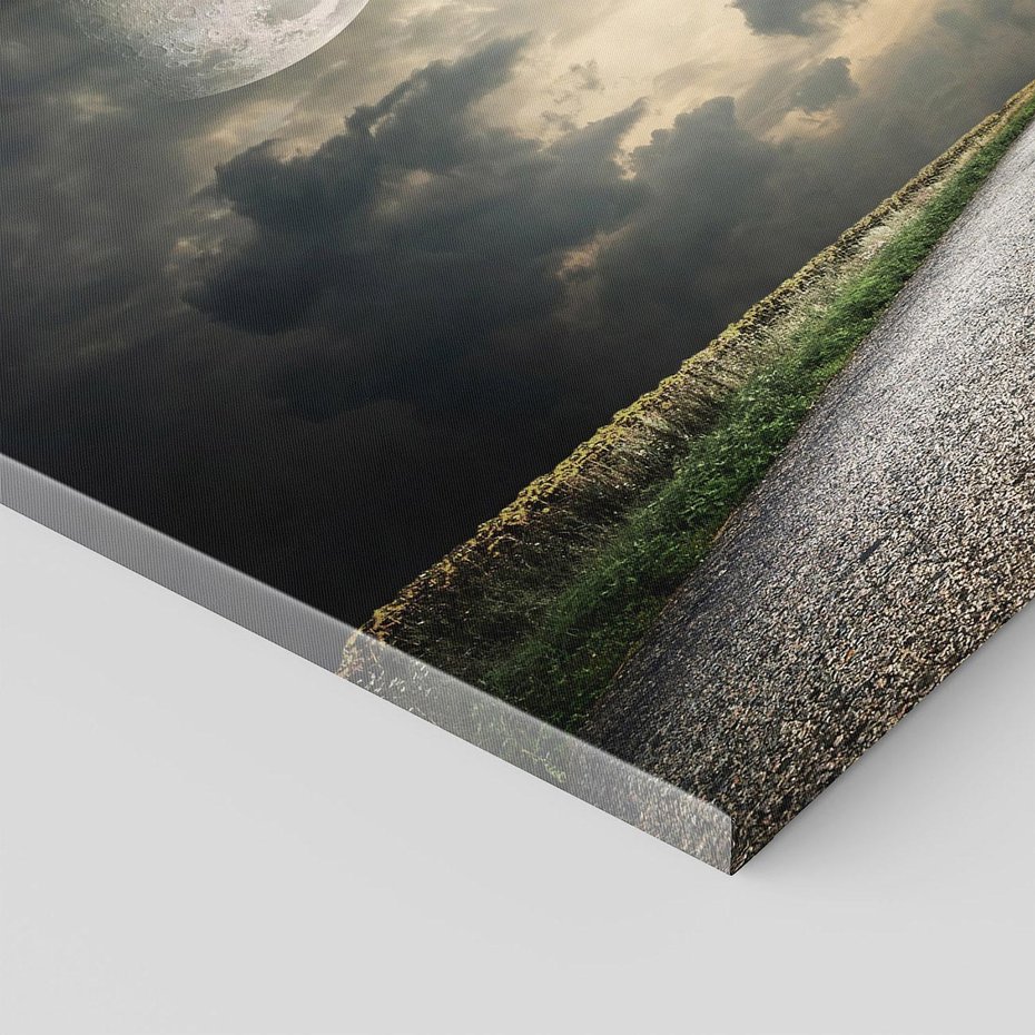 Obraz na płótnie - droga, księżyc, chmury