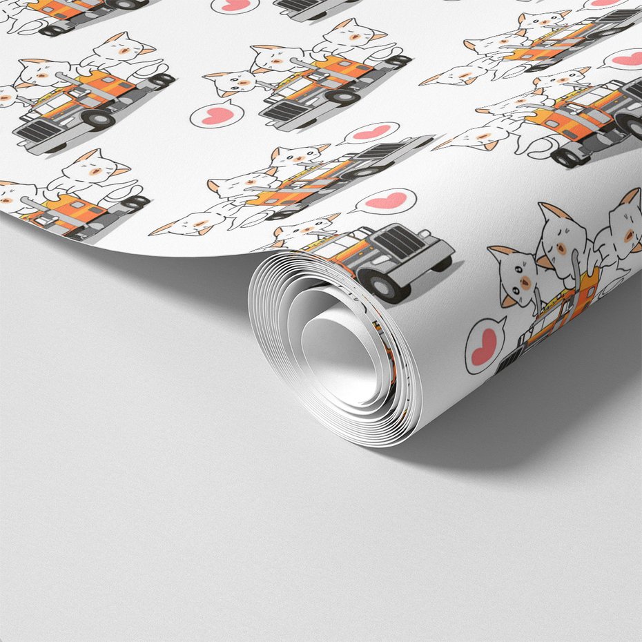 Tapeta - dziecięca, ciężarówka, koty,