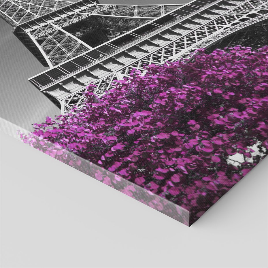 Obraz na płótnie - Wieża Eiffla, Paryż, kwiaty