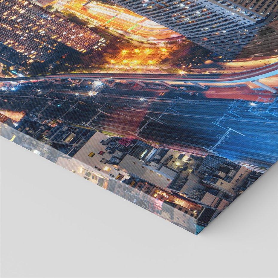 Obraz na płótnie - miasto, noc, budynki