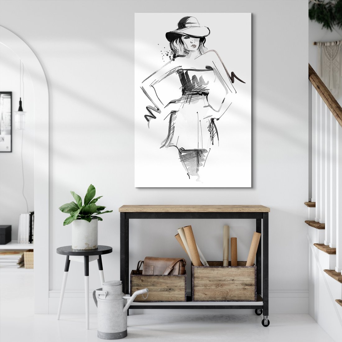 Obraz na płótnie - moda, szkic, kobieta
