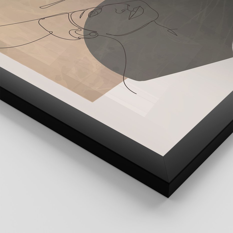 Zestaw obrazy w ramie, plakaty - kobieta, portret, abstrakcja - rama czarna