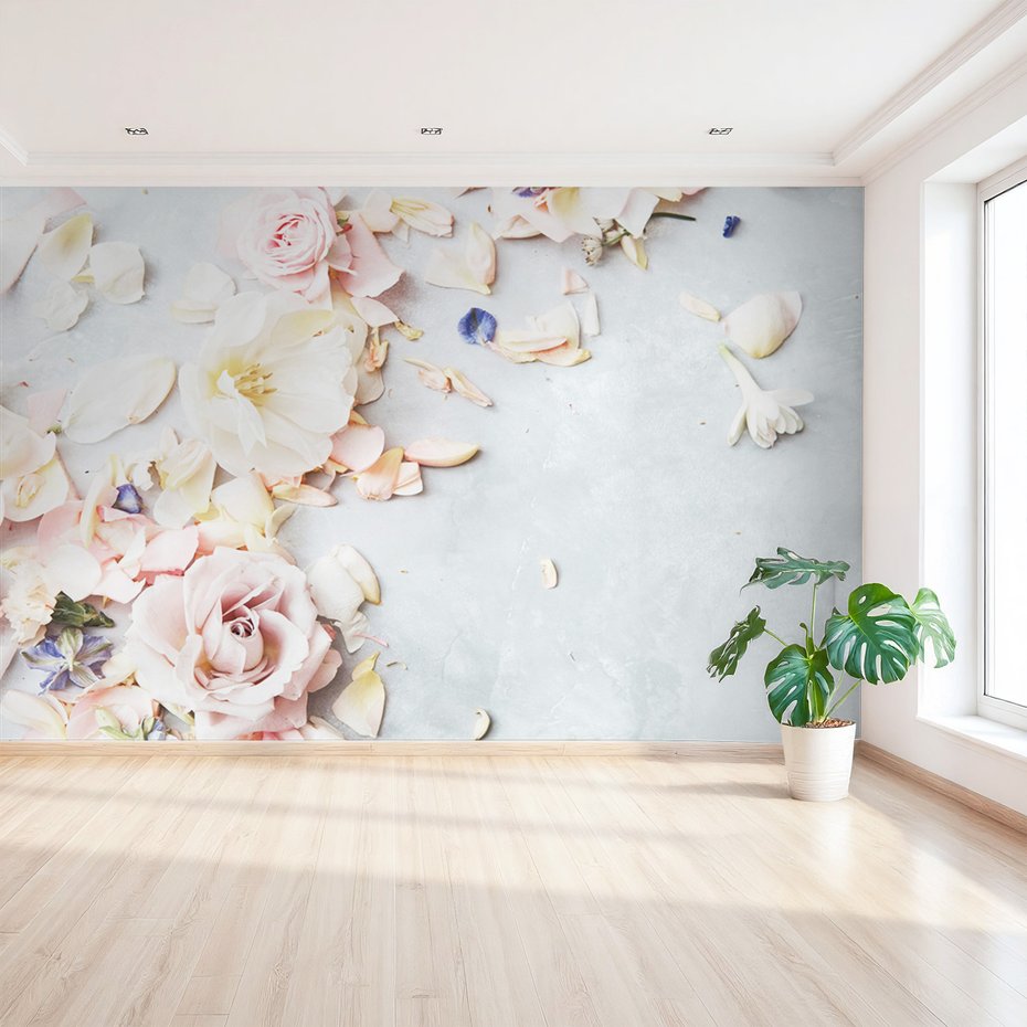 Fototapeta - kwiaty, płatki, róże