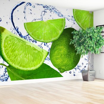 Fototapeta - limonka, owoce, woda