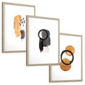 Zestaw obrazy w ramie, plakaty - abstrakcja, geometryczne, kształty - rama drewno