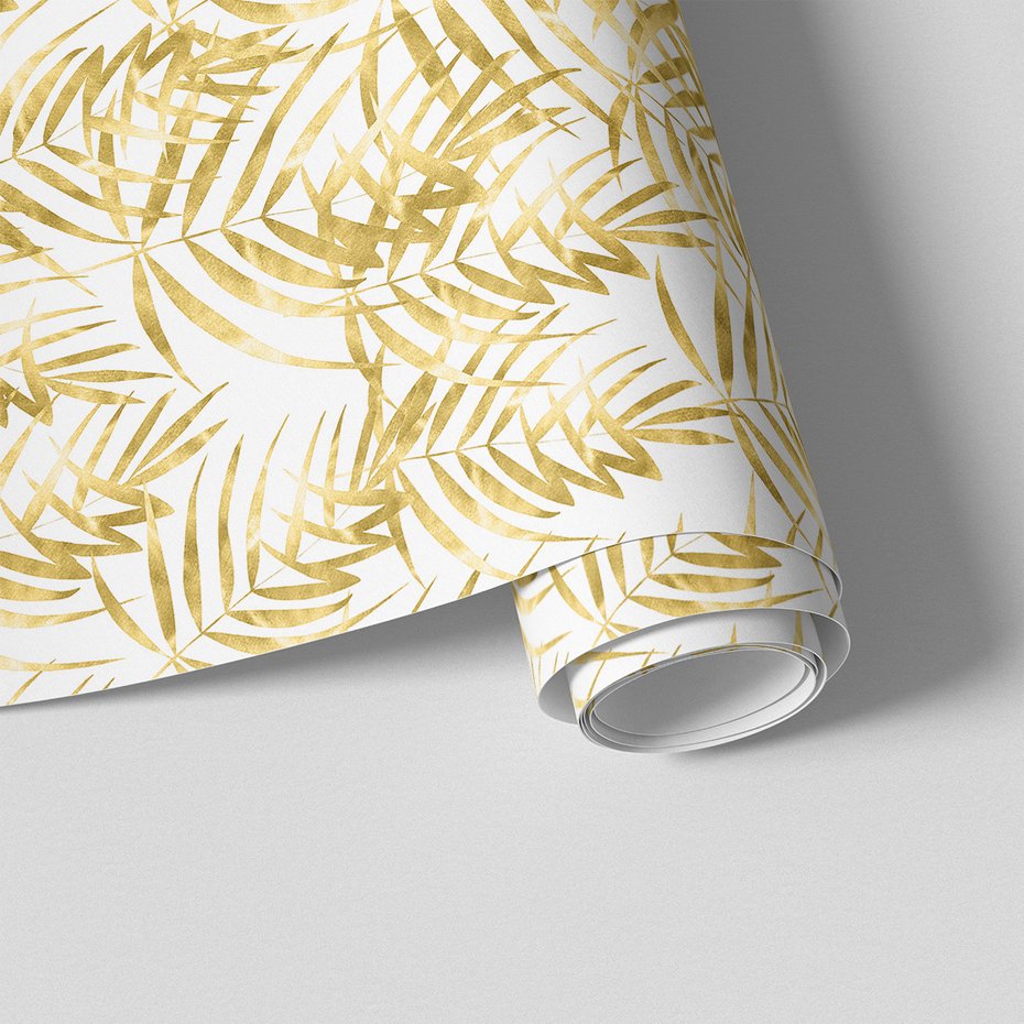 Tapeta - liście, złoto, natura