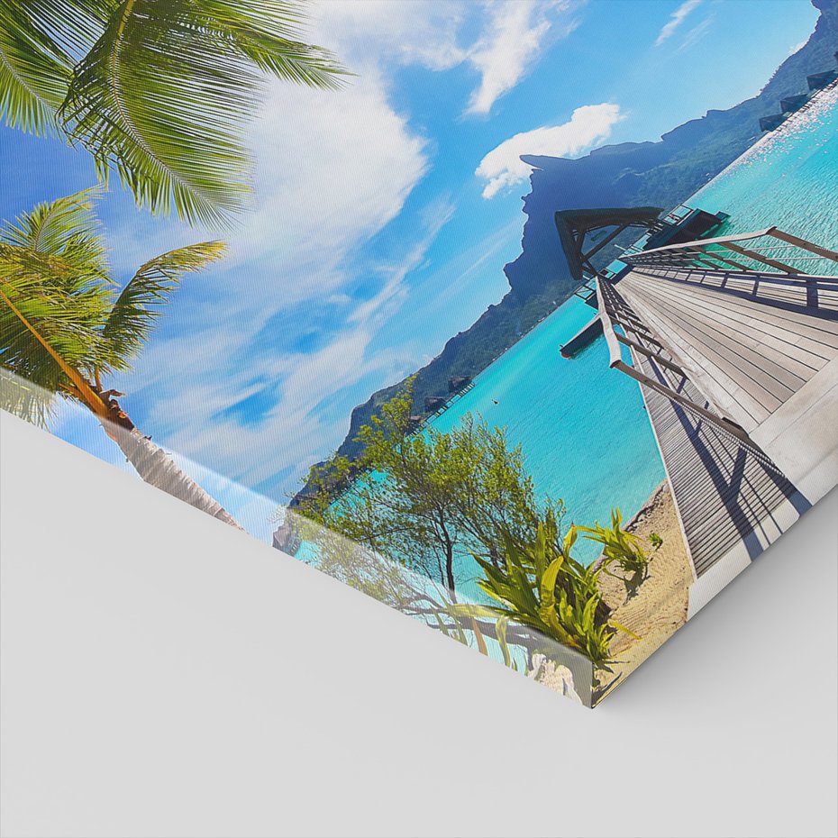 Obraz na płótnie - palmy, plaża, woda