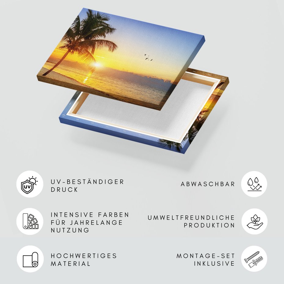 Obraz na płótnie - plaża, morze, zachód słońca