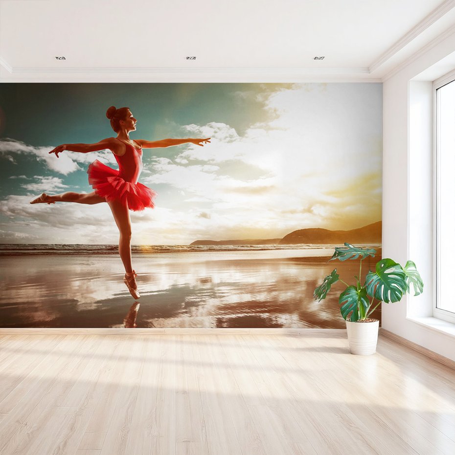 Fototapeta - baletnica, plaża, taniec