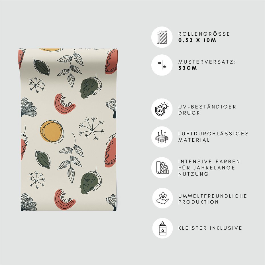 Tapeta - liście, kształty, abstrakcja