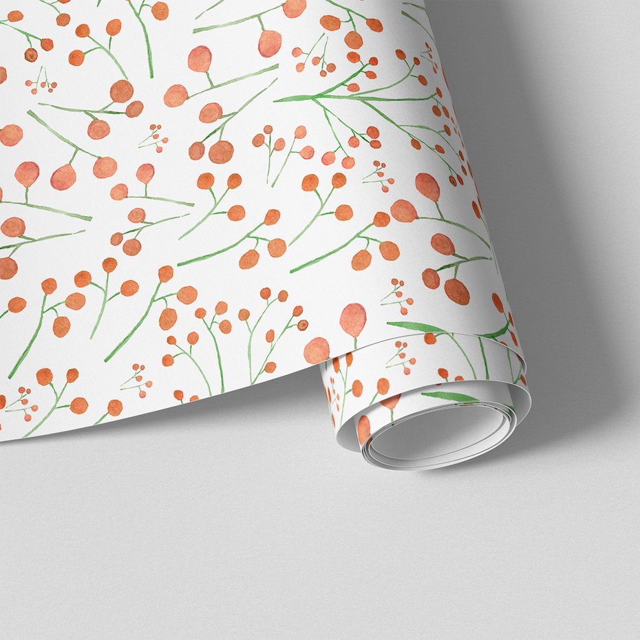 Tapeta - gałązki, owoce, tło