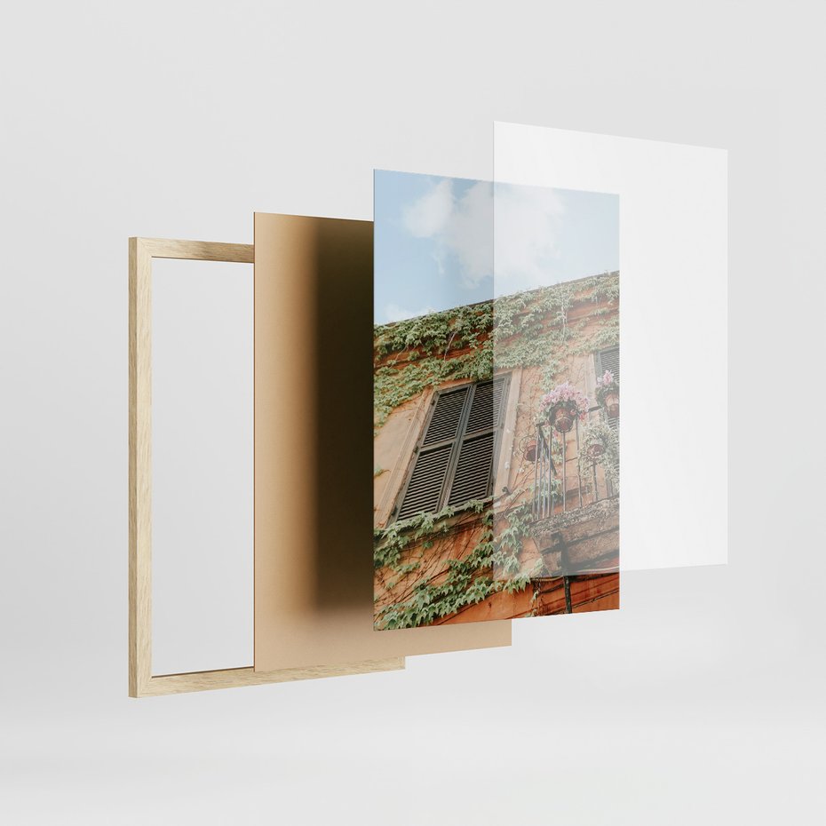 Zestaw obrazy w ramie, plakaty - architektura, budynki, kamień - rama drewno