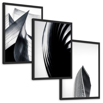 Zestaw obrazy w ramie, plakaty - architektura, budynki, detale - rama czarna