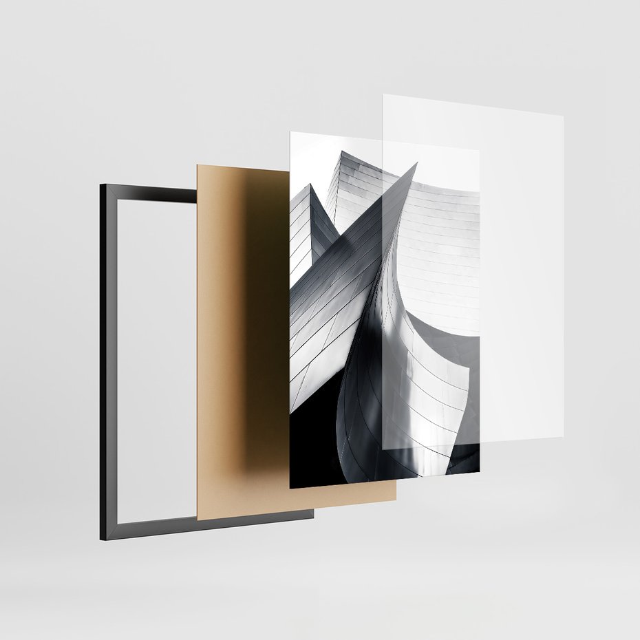 Zestaw obrazy w ramie, plakaty - architektura, budynki, detale - rama czarna