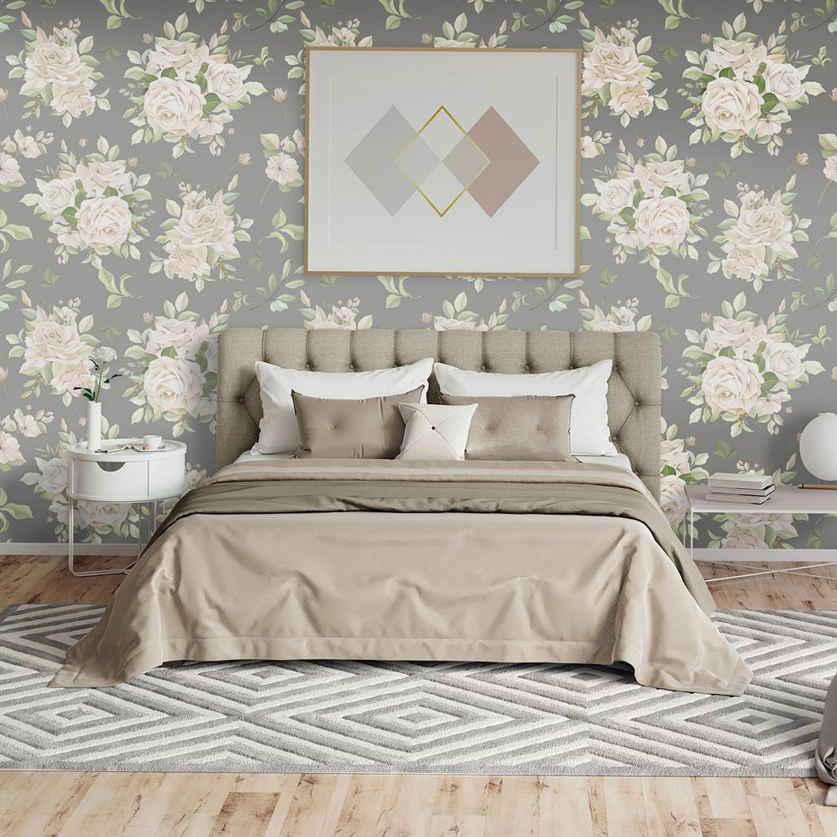 Tapeta - róże, bukiet, liście