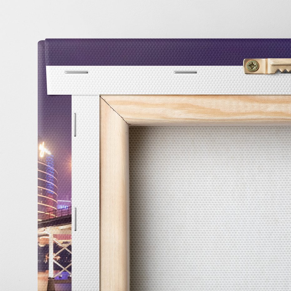 Obraz na płótnie - miasto, noc, budynki