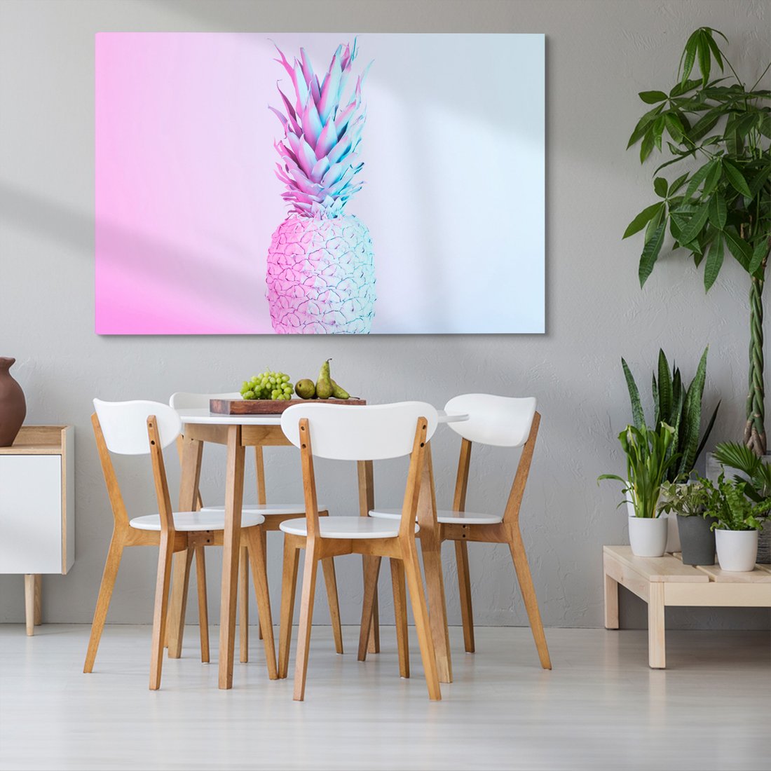 Obraz na płótnie - ananas, pastelowy, owoce