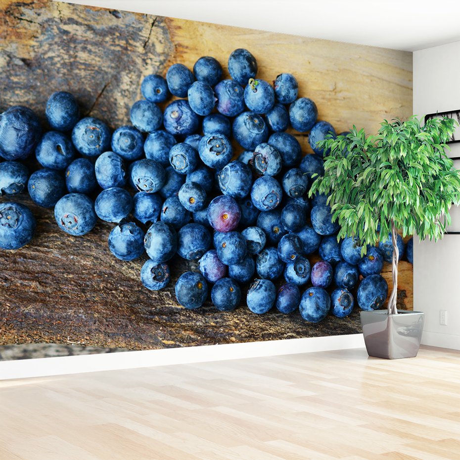 Fototapeta - jagody, owoce, drewno