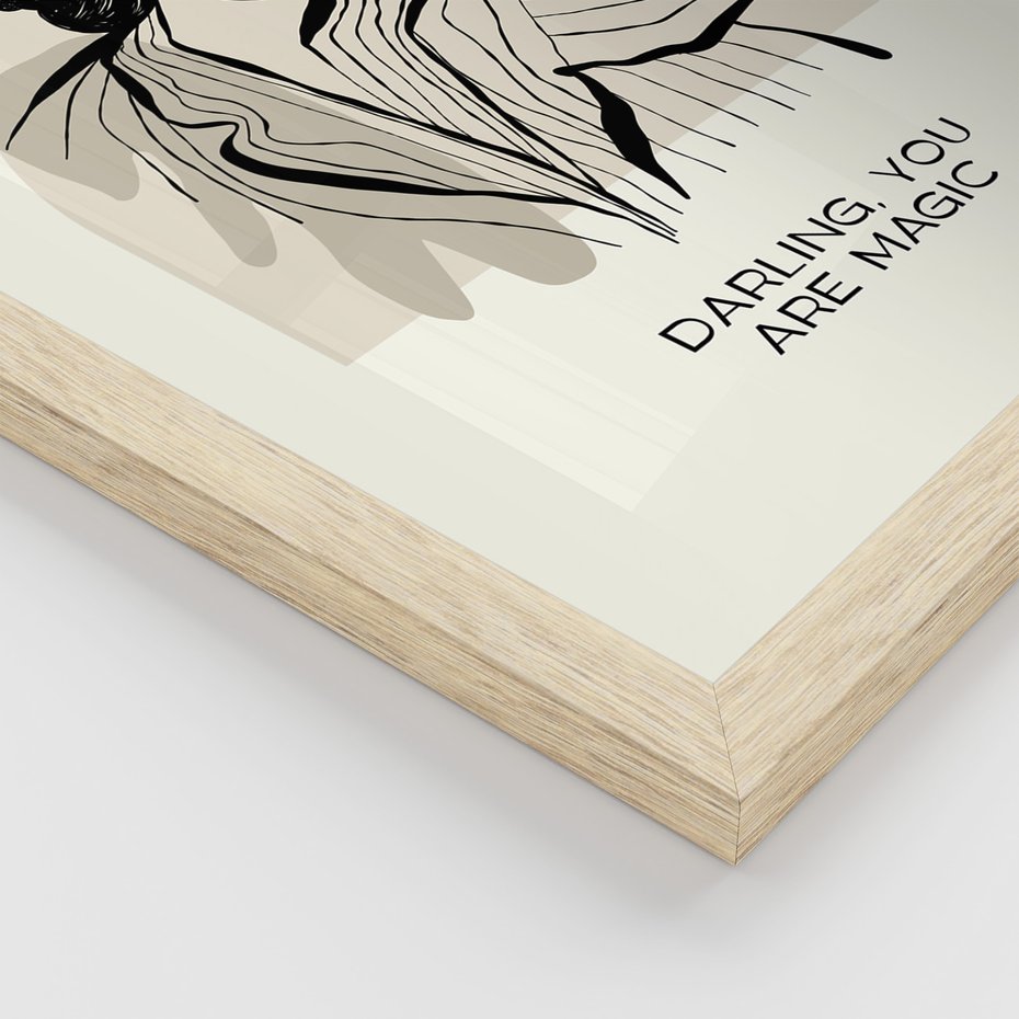 Zestaw obrazy w ramie, plakaty - kobieta, rysunek, portret - rama drewno