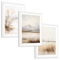 Zestaw obrazy w ramie, plakaty - krajobraz, abstrakcja, natura - rama biała