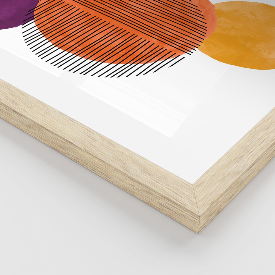 Zestaw obrazy w ramie, plakaty - abstrakcja, grafika, nowoczesne - rama drewno