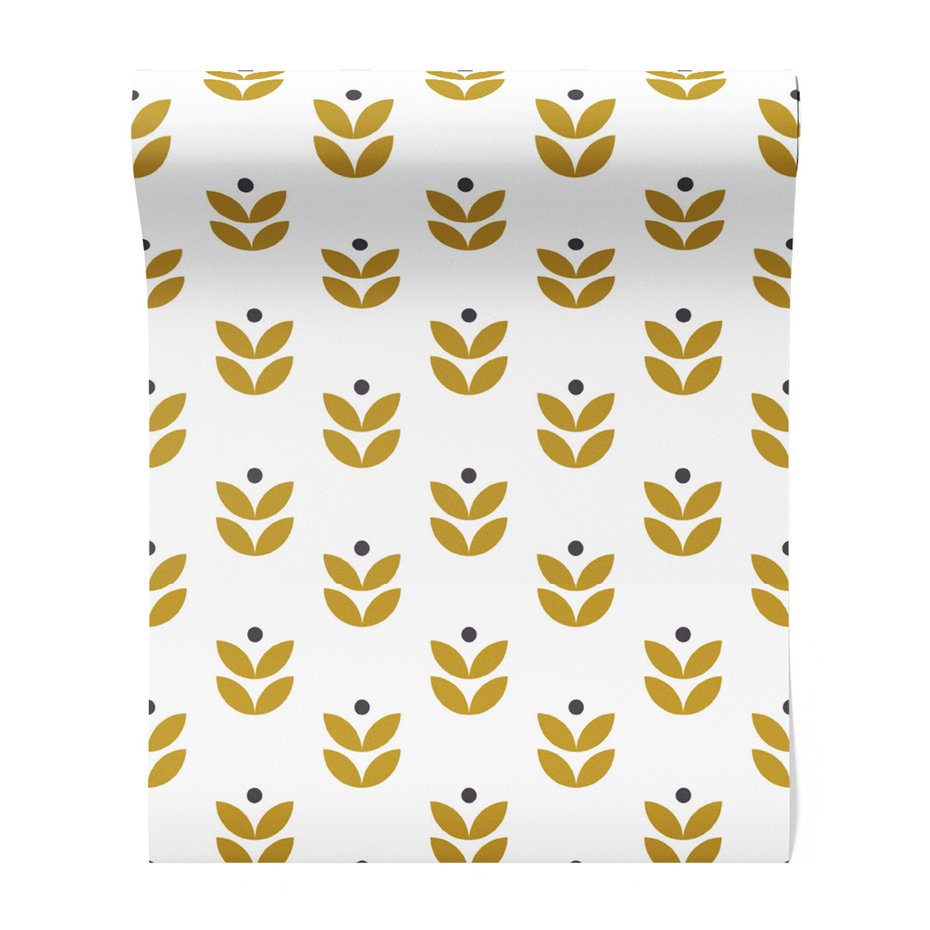 Tapeta - liście, kropki, prostota