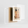 Zestaw obrazy w ramie, plakaty - zwierzęta, kot, pies - rama biała