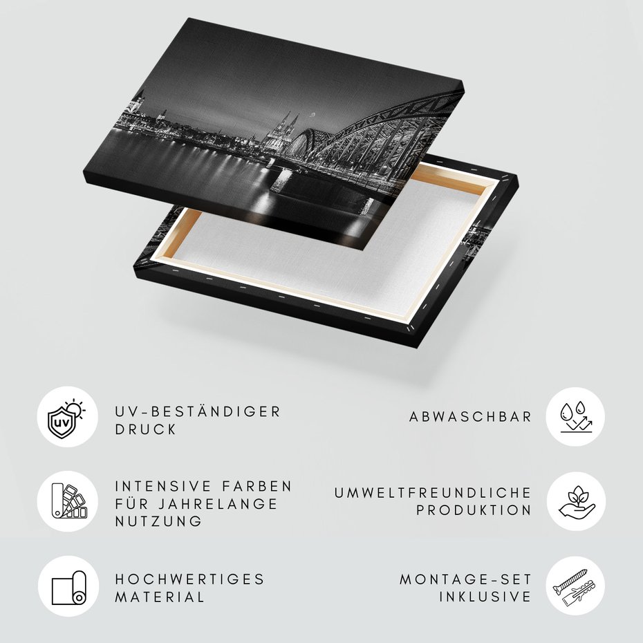 Obraz na płótnie - miasto, most, noc