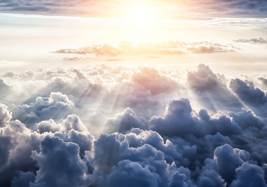 Fototapeta - chmury, niebo, słońce