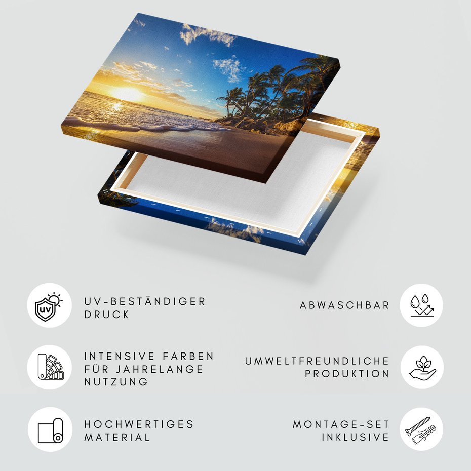 Obraz na płótnie - plaża, morze, palmy